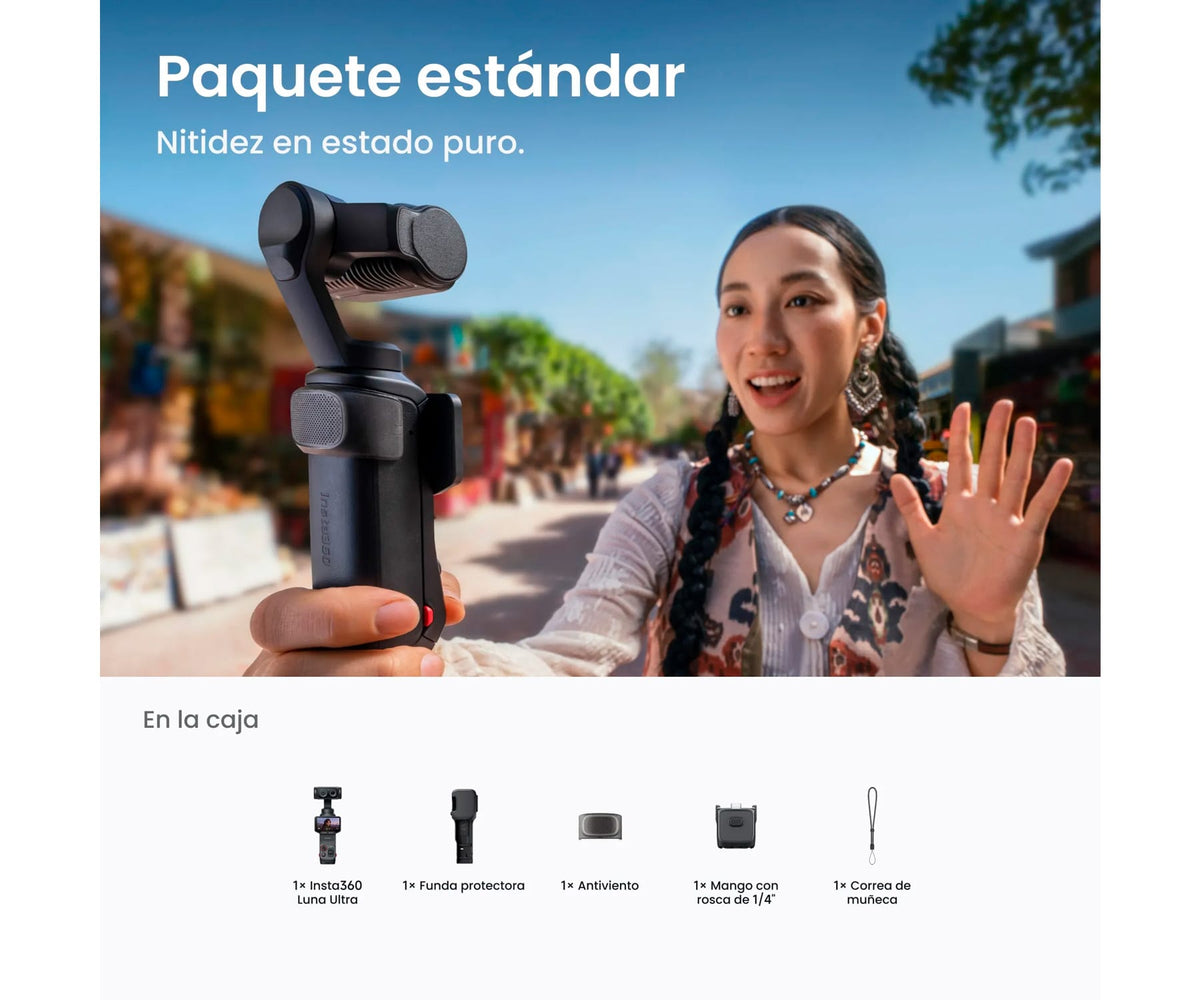 INSTA360 LUNA ULTRA STANDARD BLACK / CÁMARA GIMBAL 8K CON ÓPTICA LEICA Y ESTABILIZACIÓN 3 EJES - detalle