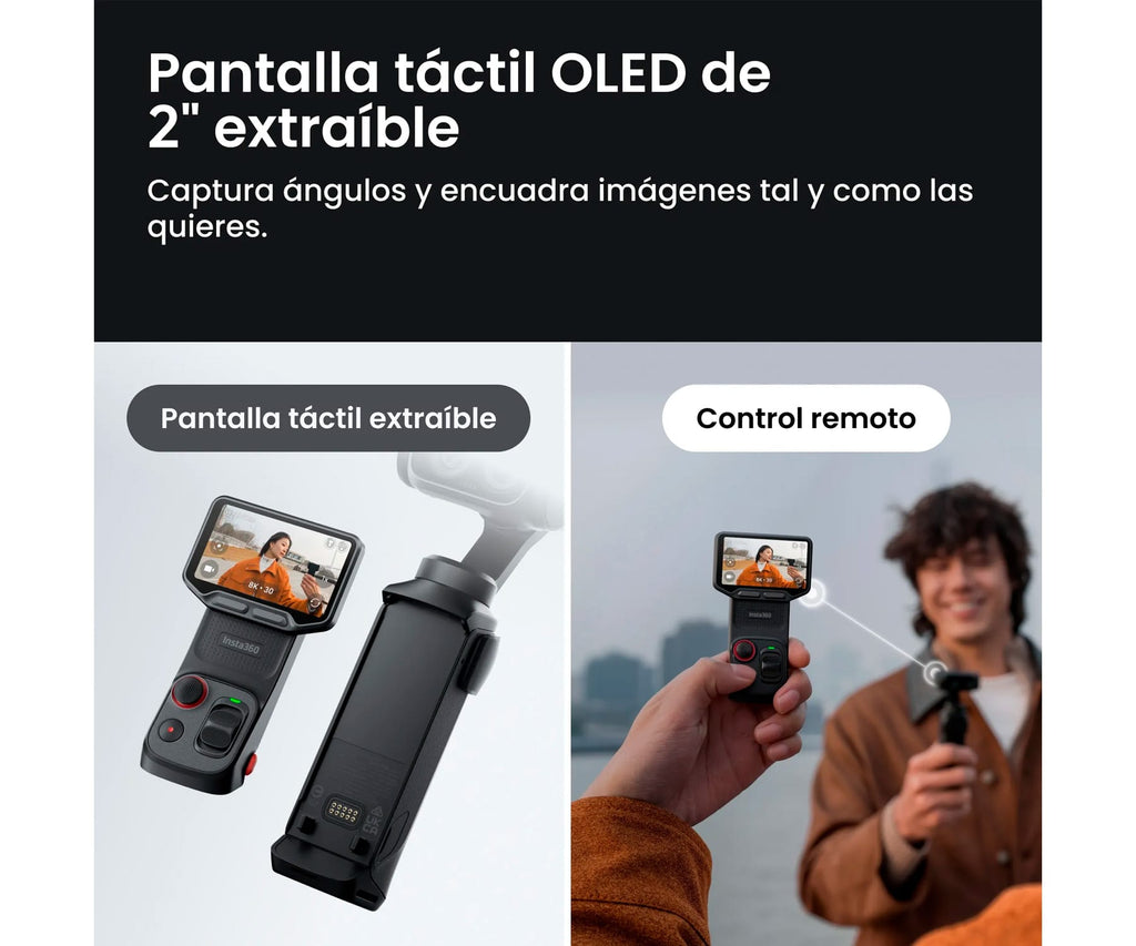 INSTA360 LUNA ULTRA STANDARD BLACK / CÁMARA GIMBAL 8K CON ÓPTICA LEICA Y ESTABILIZACIÓN 3 EJES - detalle