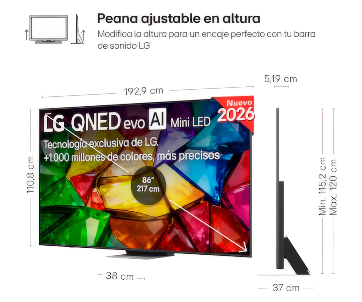 LG MINI RGB AI MRGB87 / TELEVISOR SMART TV 86" MINI RGB 4K UHD - detalle