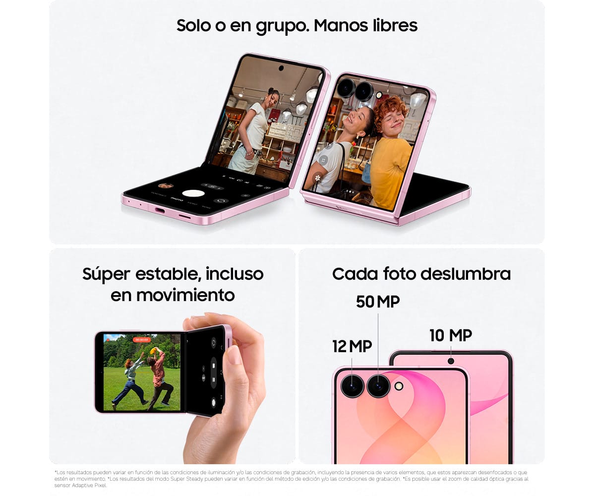 SAMSUNG GALAXY Z FLIP8 5G ROSA / 12 + 256 GB / 6.9'' DYNAMIC AMOLED 2X 120HZ FHD+ - detalle