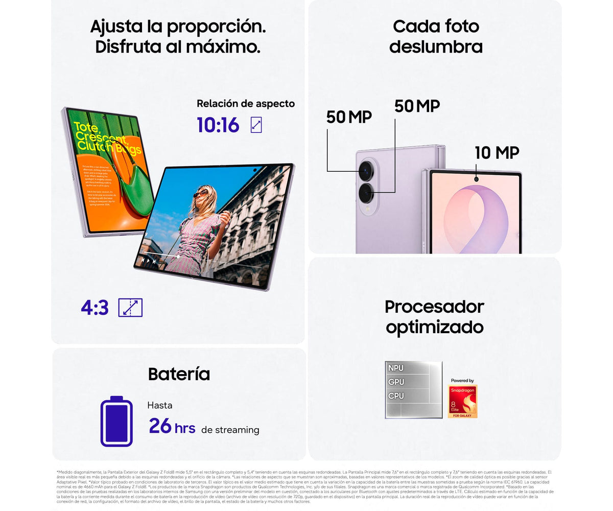 SAMSUNG GALAXY Z FOLD8 5G GRAFITO / 12 + 256 GB / 6.9'' DYNAMIC AMOLED 2X 120HZ - detalle
