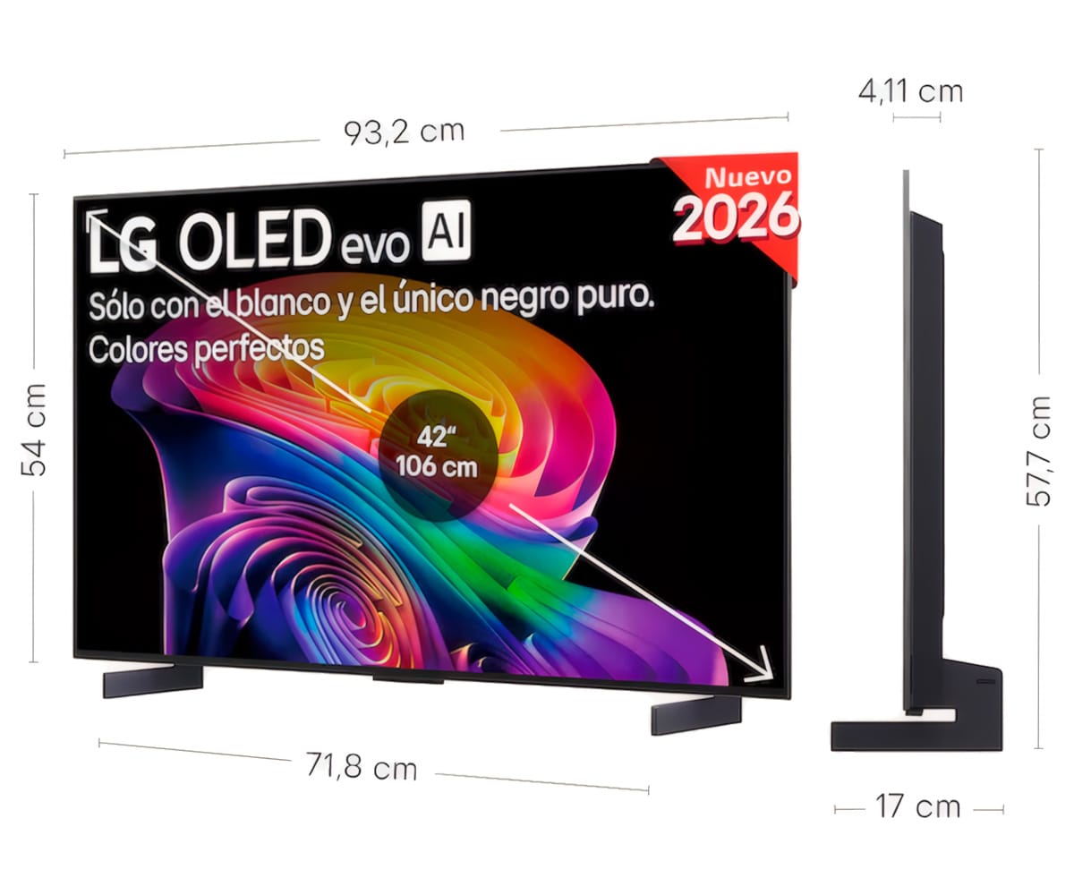 LG OLED EVO AI C6 / TELEVISOR SMART TV 42" OLED / 165HZ VRR / UHD 4K HDR - detalle