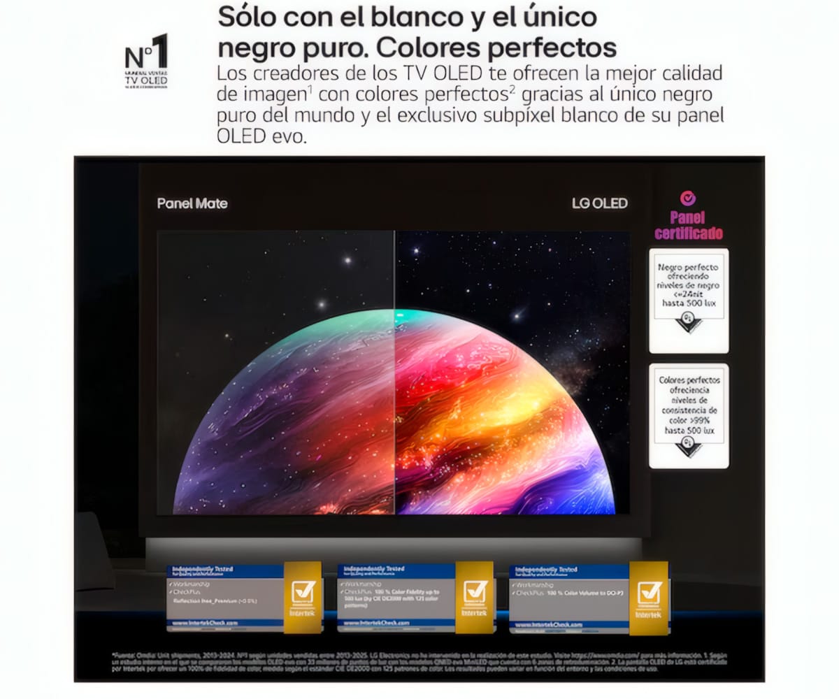 LG OLED EVO AI C6 / TELEVISOR SMART TV 42" OLED / 165HZ VRR / UHD 4K HDR - detalle