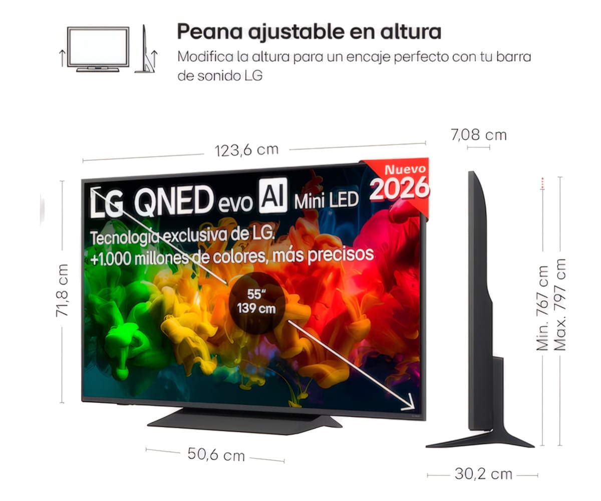 LG QNED EVO MINILED AI QNED81 / TELEVISOR SMART TV 55" QNED 4K UHD - detalle