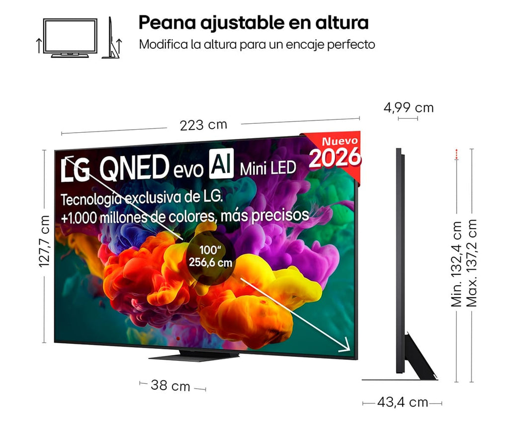 LG QNED EVO AI QNED87 100 / TELEVISOR SMART TV 100" MINILED 4K HDR - detalle