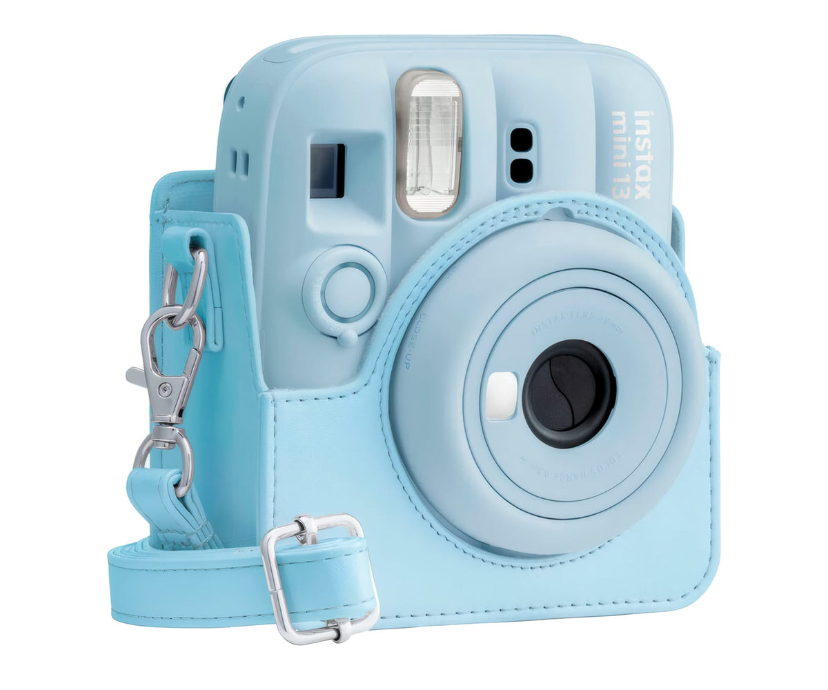 FUJIFILM FUNDA INSTAX MINI 13 FROST BLUE / FUNDA DE CÁMARA CON CORREA AJUSTABLE - detalle