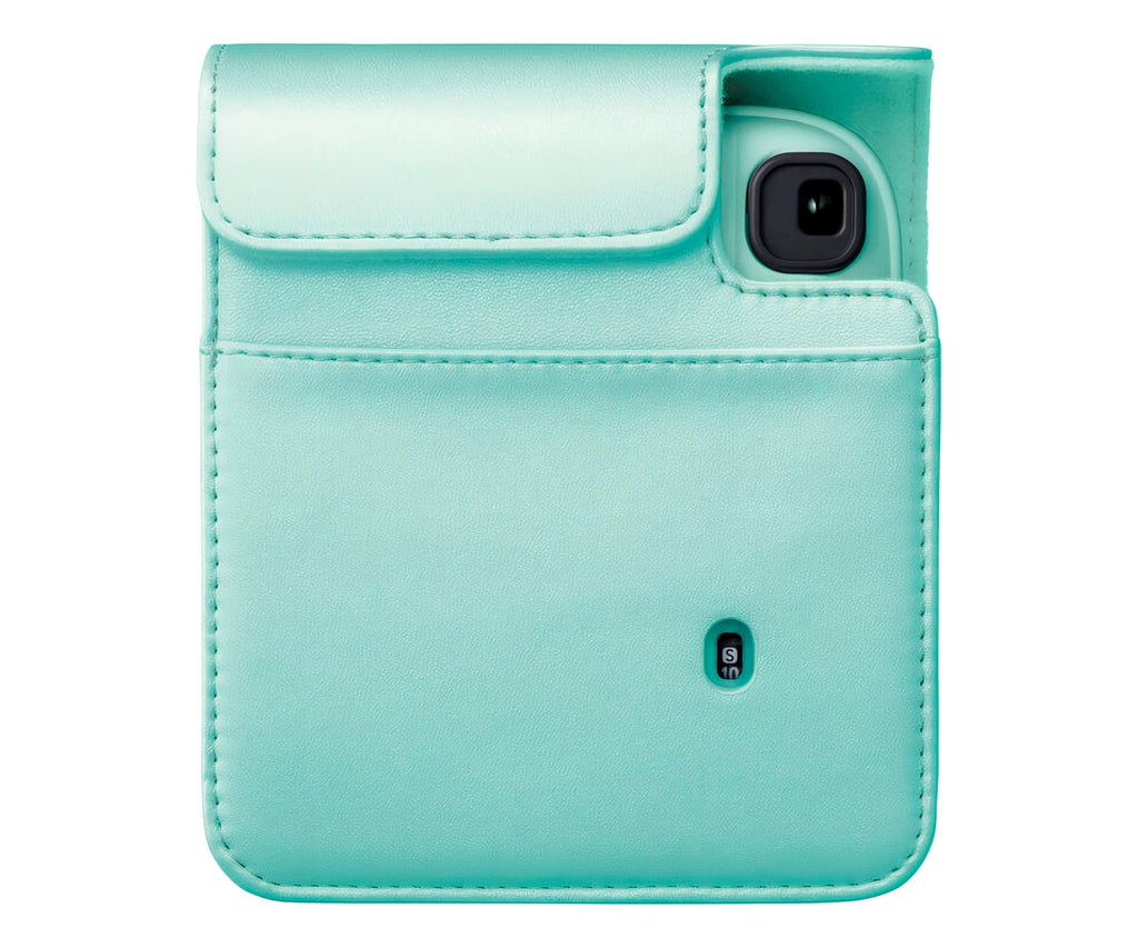 FUJIFILM FUNDA INSTAX MINI 13 LAGOON GREEN / FUNDA DE CÁMARA CON CORREA AJUSTABLE - detalle