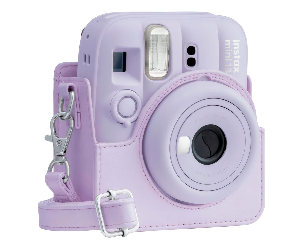 FUJIFILM FUNDA INSTAX MINI 13 DREAMY PURPLE / FUNDA DE CÁMARA CON CORREA AJUSTABLE - detalle