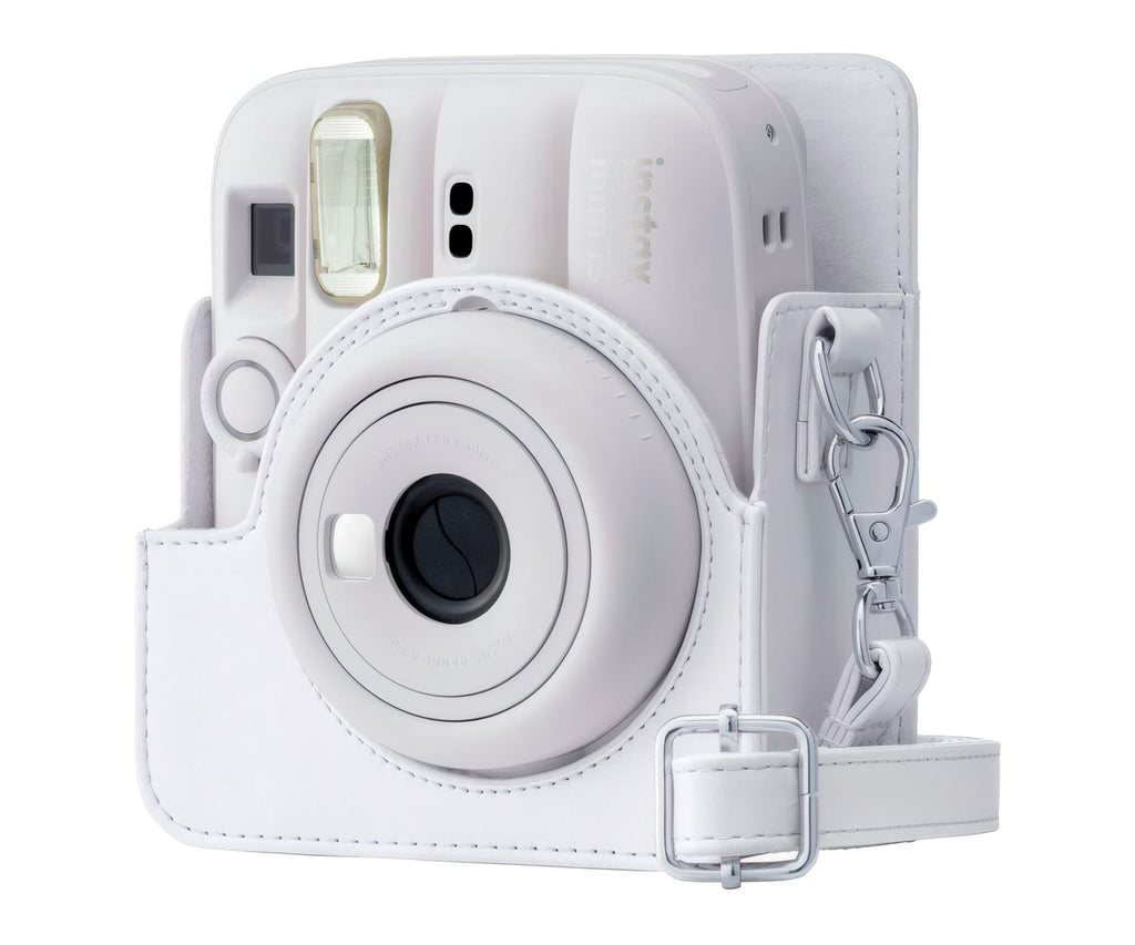 FUJIFILM FUNDA INSTAX MINI 13 CLAY WHITE / FUNDA DE CÁMARA CON CORREA AJUSTABLE - detalle