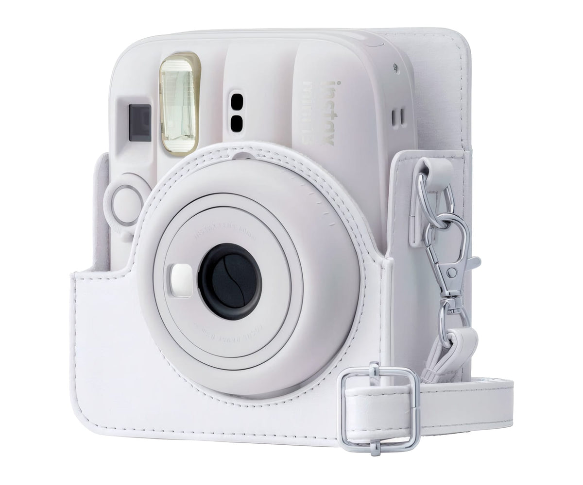 FUJIFILM FUNDA INSTAX MINI 13 CLAY WHITE / FUNDA DE CÁMARA CON CORREA AJUSTABLE - detalle