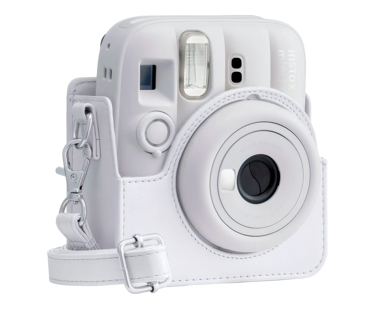 FUJIFILM FUNDA INSTAX MINI 13 CLAY WHITE / FUNDA DE CÁMARA CON CORREA AJUSTABLE