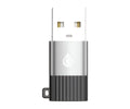 JC NB1708 NEGRO / ADAPTADOR ALUMINIO TIPO-C A USB-A 2.0 CON FUNCIÓN DE CARGA Y TRANSFERENCIA DE DATOS