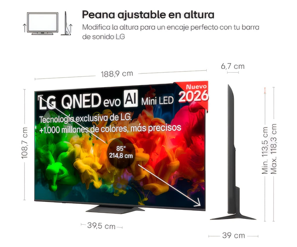 LG QNED EVO MINILED AI QNED81 / TELEVISOR SMART TV 85" QNED 4K UHD - detalle