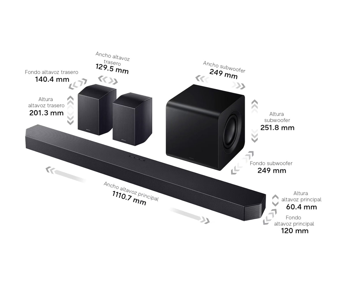 SAMSUNG HW-Q930H/XC TITAN BLACK / BARRA DE SONIDO 9.1.4CH CON DOLBY ATMOS (2026) - detalle