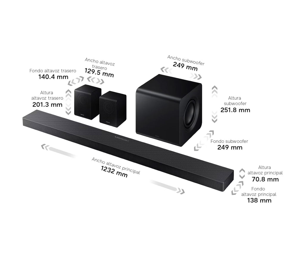 SAMSUNG HW-Q990H/XC TITAN BLACK / BARRA DE SONIDO 11.1.4CH CON DOLBY ATMOS (2026) - detalle