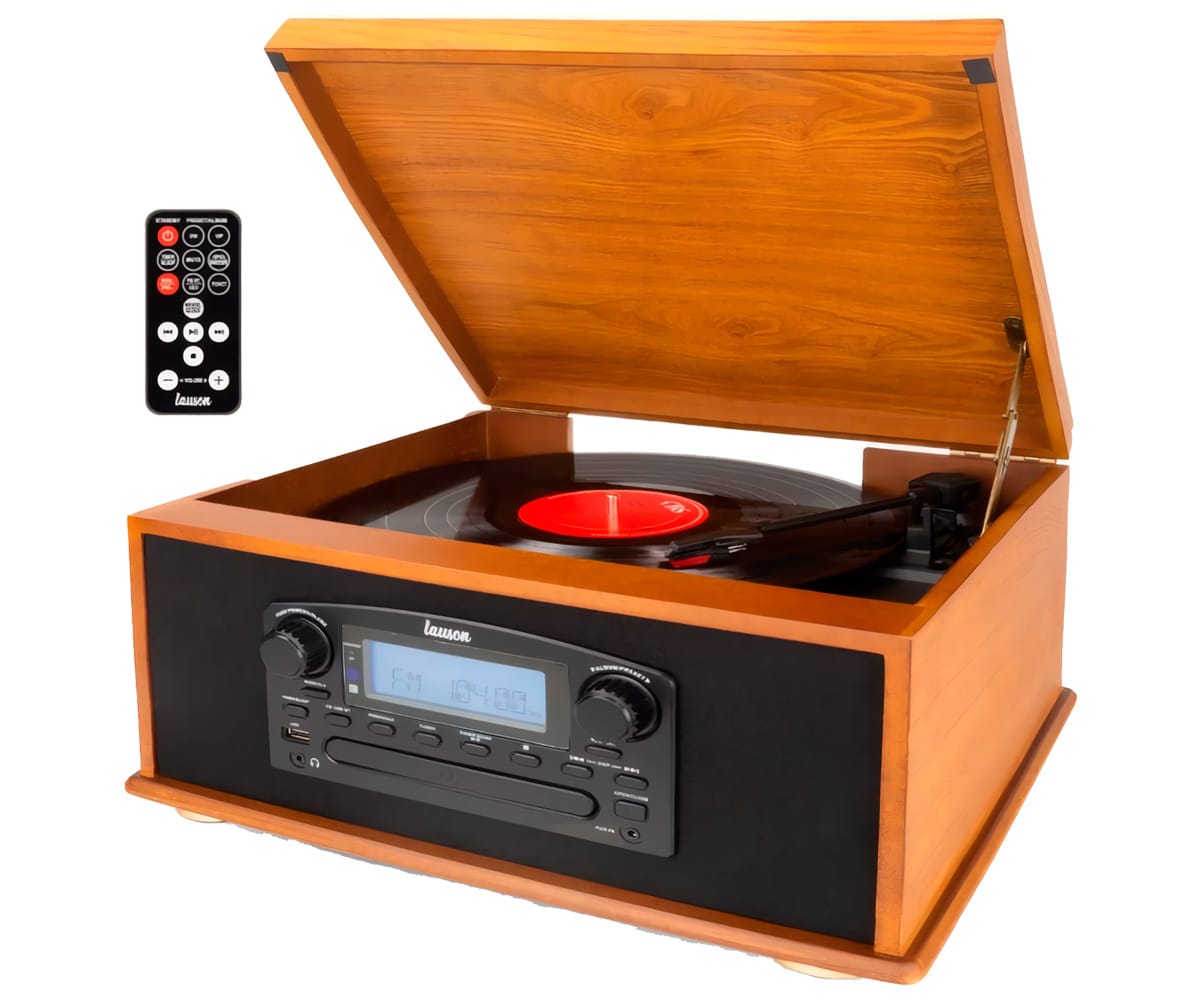 LAUSON IVX23 WOOD / TOCADISCOS CON CD + RADIO FM Y ALTAVOCES - detalle