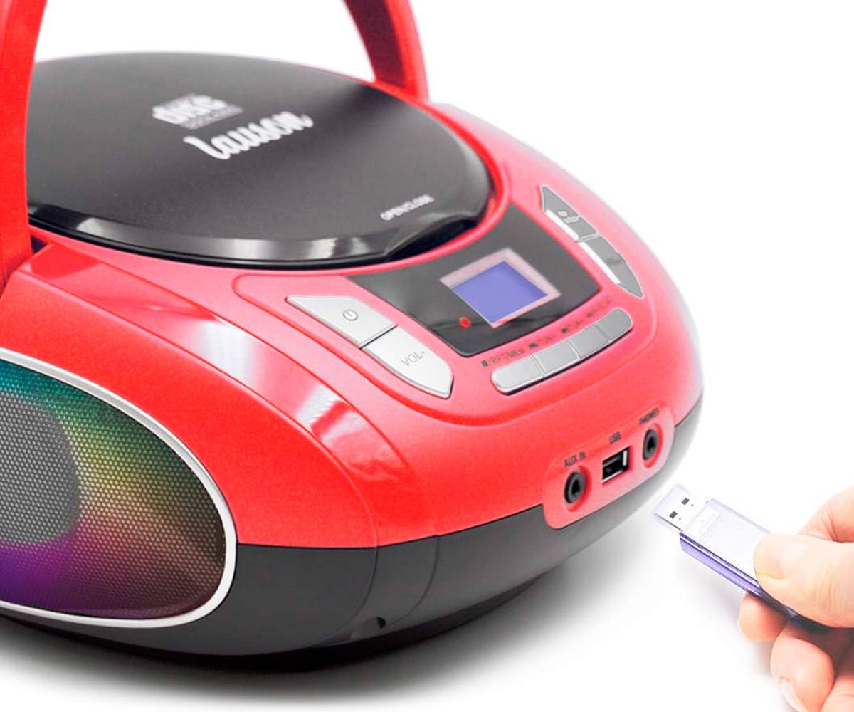 LAUSON NXT966 ROJO / REPRODUCTOR RADIO CD CON ALTAVOCES INCORPORADOS - detalle