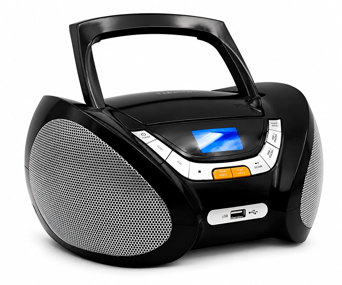 LAUSON CP745 NEGRO / REPRODUCTOR RADIO CD CON ALTAVOCES INCORPORADOS - detalle
