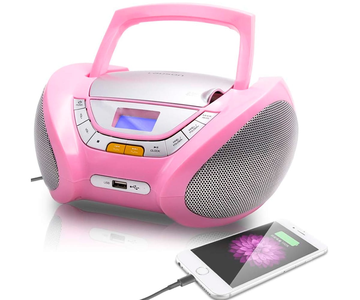 LAUSON CP748 ROSA / REPRODUCTOR RADIO CD CON ALTAVOCES INCORPORADOS - detalle