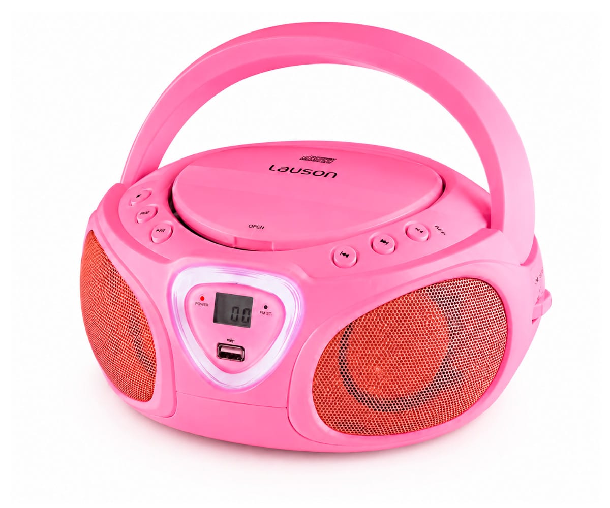 LAUSON CP753 ROSA / REPRODUCTOR RADIO CD CON ALTAVOCES INCORPORADOS - detalle