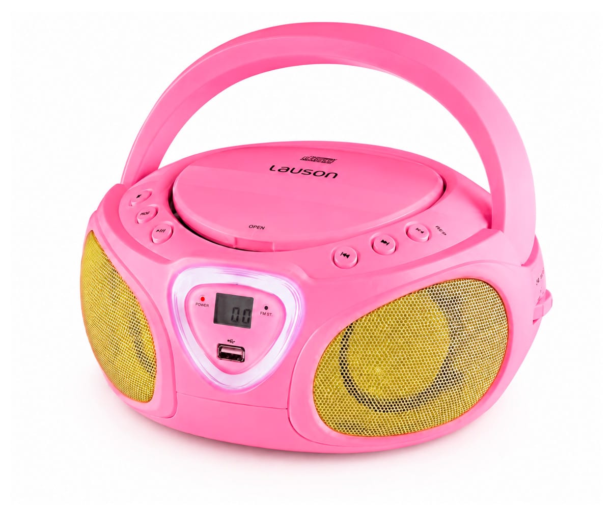 LAUSON CP753 ROSA / REPRODUCTOR RADIO CD CON ALTAVOCES INCORPORADOS - detalle
