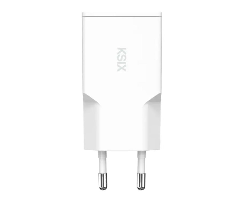 KSIX BCD20WC01 BLANCO / CARGADOR DE RED ELÉCTRICA 20W / GAN / POWER DELIVERY + PPS / USB-C + USB-A - detalle