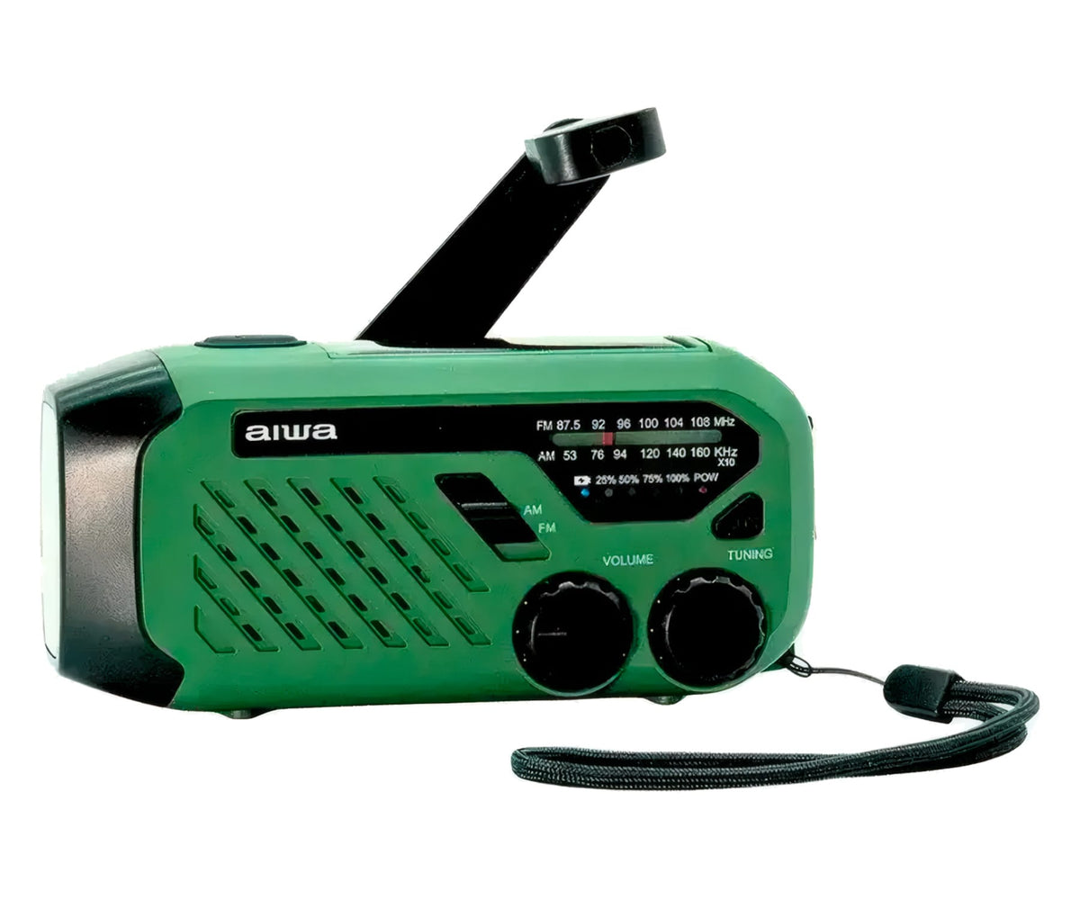 AIWA R-99EM VERDE / RADIO DE EMERGENCIA PORTÁTIL - detalle