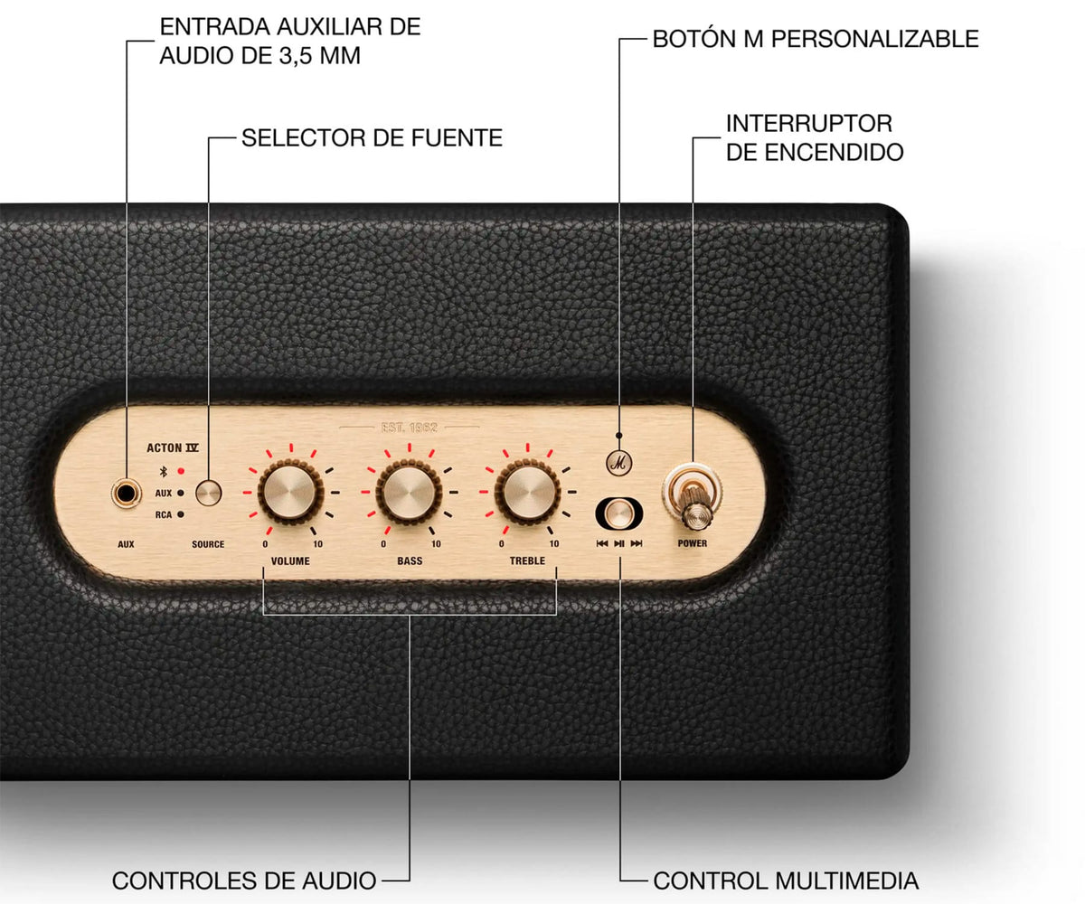 MARSHALL ACTON IV BLACK / ALTAVOZ DOMÉSTICO BLUETOOTH - detalle