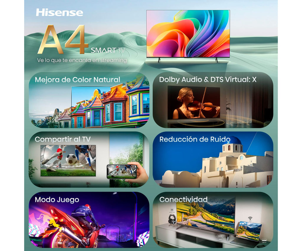 HISENSE 32A4S / TELEVISOR SMART TV 32" DIRECT LED FULL HD - detalle