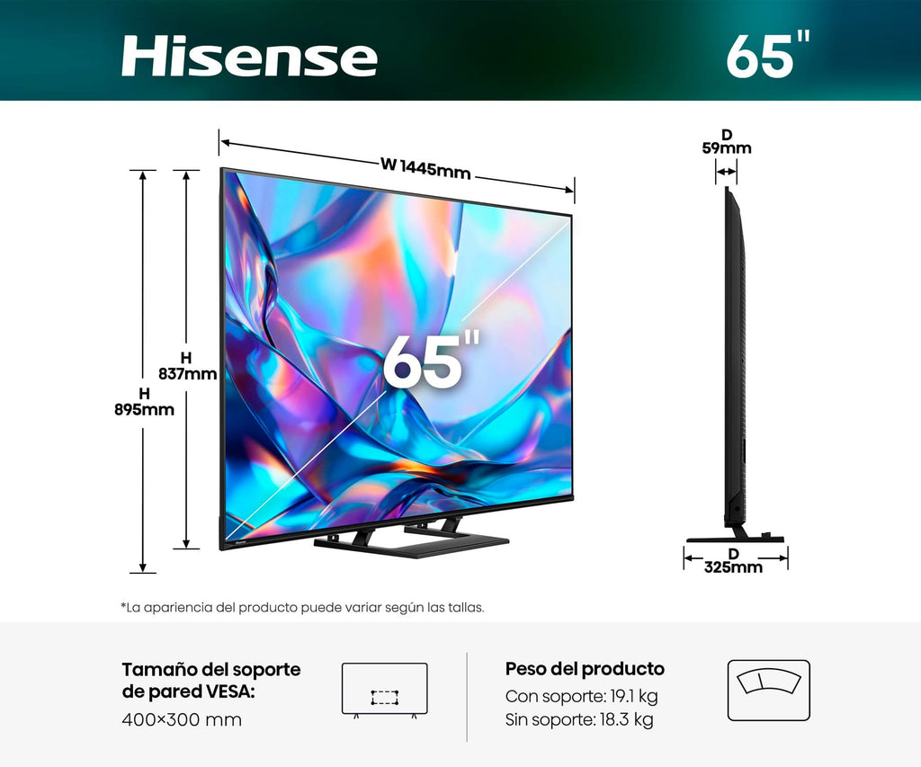 HISENSE 65A7S NEGRO / TELEVISOR SMART TV 65'' UHD 4K HDR - detalle