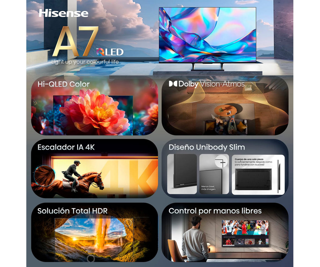 HISENSE 65A7S NEGRO / TELEVISOR SMART TV 65'' UHD 4K HDR - detalle