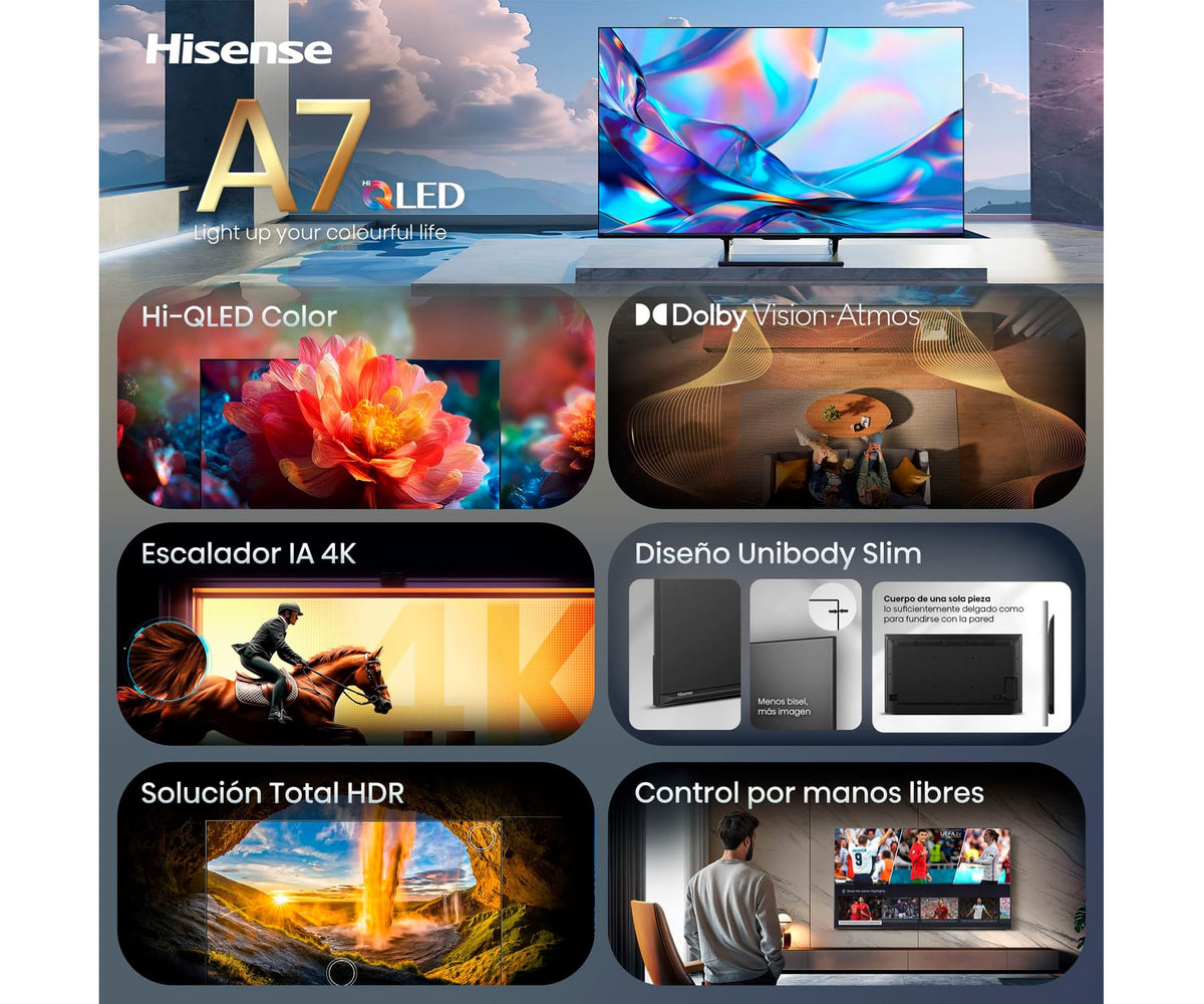 HISENSE 65A7S NEGRO / TELEVISOR SMART TV 65'' UHD 4K HDR - detalle