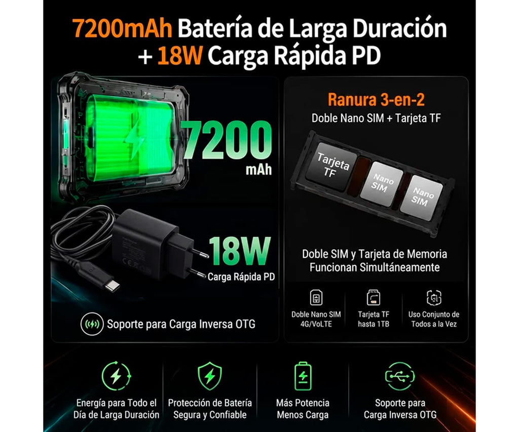 AGM PAD P3 COMPACT BLACK / RUGERIZADO / 4G / 6+128GB / 8.68" 120HZ HD+ - detalle