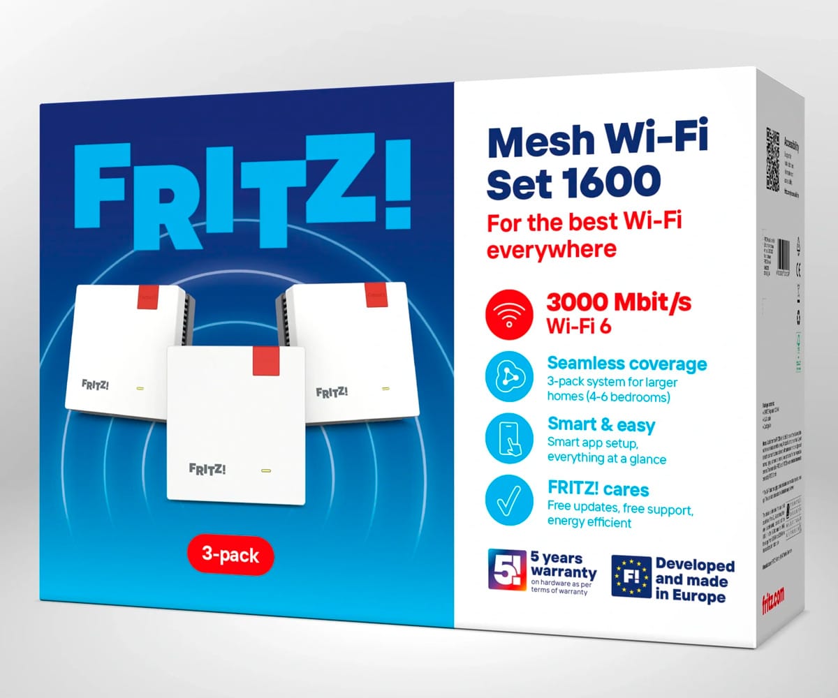 FRITZ! MESH SET 1600 BLANCO / SET DE 3 REPETIDORES WI-FI - detalle