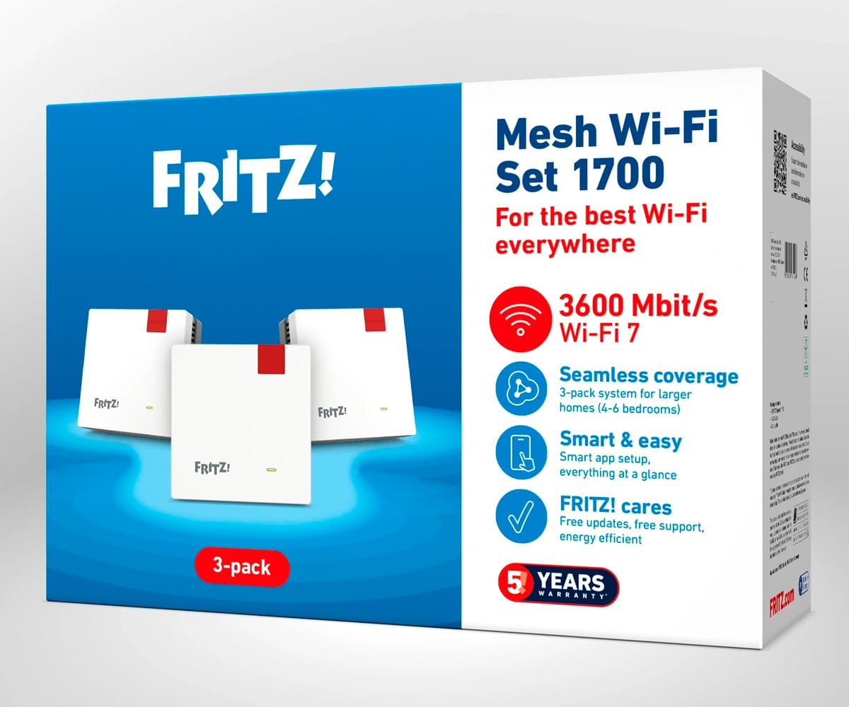 FRITZ! MESH SET 1700 BLANCO / SET DE 3 REPETIDORES WI-FI - detalle