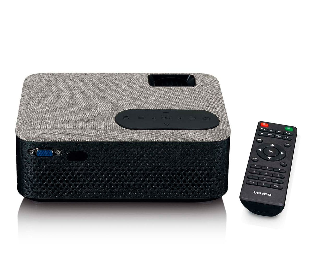 LENCO LPJ-700BKGY ACABADO TEXTIL NEGRO Y GRIS / PROYECTOR LCD CON BLUETOOTH / 4000 ANSI - detalle
