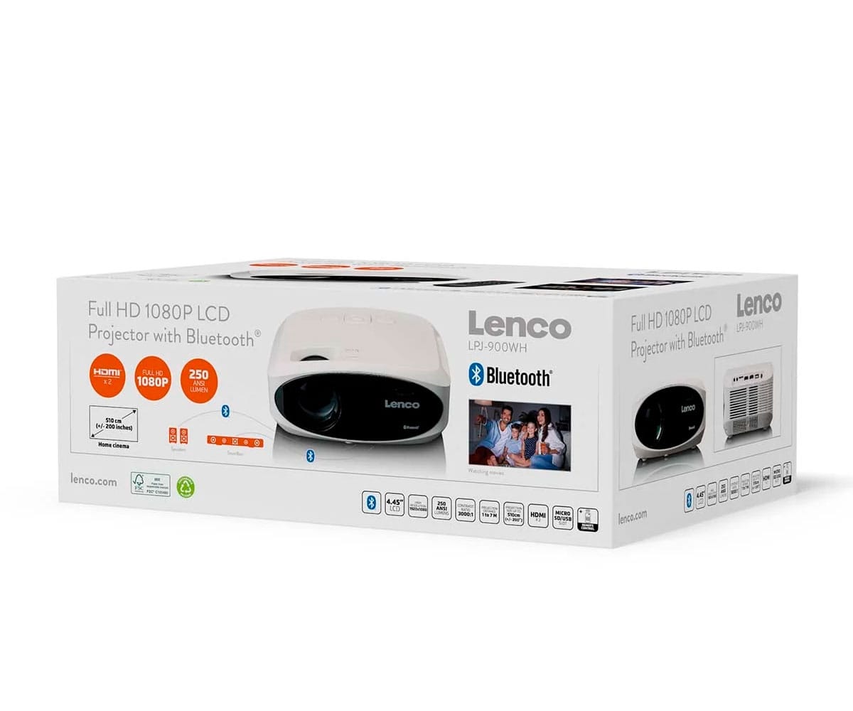 LENCO LPJ-900WH BLANCO / PROYECTOR LCD CON BLUETOOTH / 250 LÚMENES ANSI - detalle