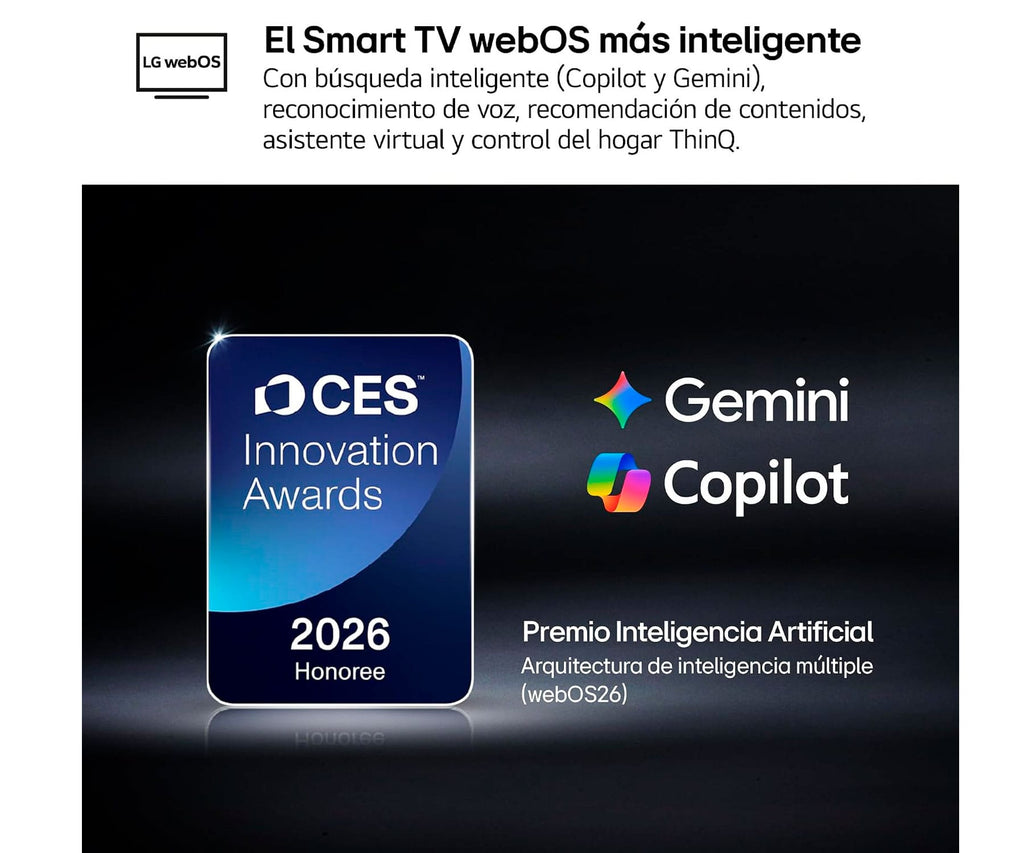 LG OLED EVO AI C6 / TELEVISOR SMART TV 65" OLED / 165HZ VRR / UHD 4K HDR - detalle