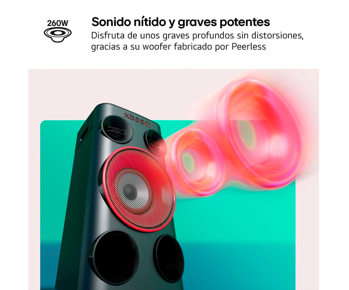 LG XBOOM POWER5000 NEGRO / ALTAVOZ GRAN POTENCIA PARA FIESTAS, 260W / AI KARAOKE - detalle