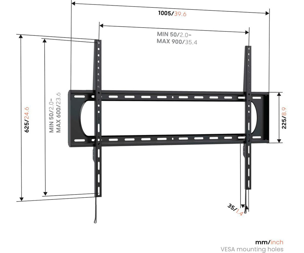 VOGEL'S UP 9003 NEGRO / SOPORTE DE PARED FIJO PARA TV DE 55" A 120" - detalle