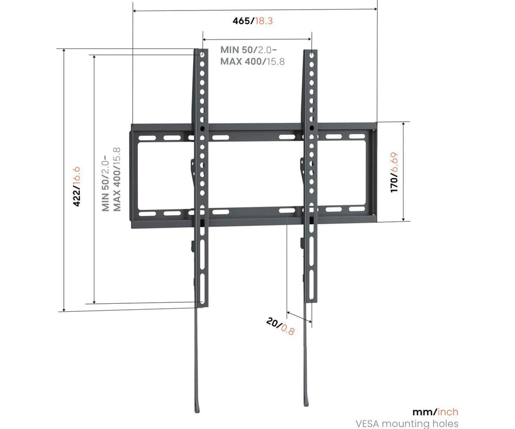 VOGEL'S UP 4003 NEGRO / SOPORTE DE PARED FIJO PARA TV DE 32" A 65" - detalle