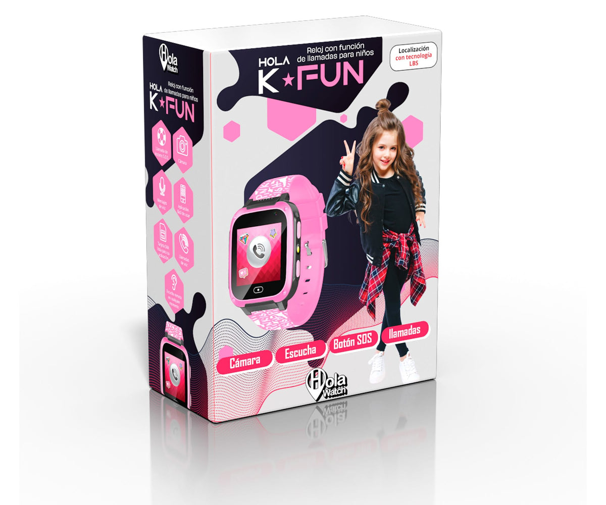 HOLA WATCH K-FUN ROSA / SMARTWATCH PARA NIÑOS 1.4" - detalle