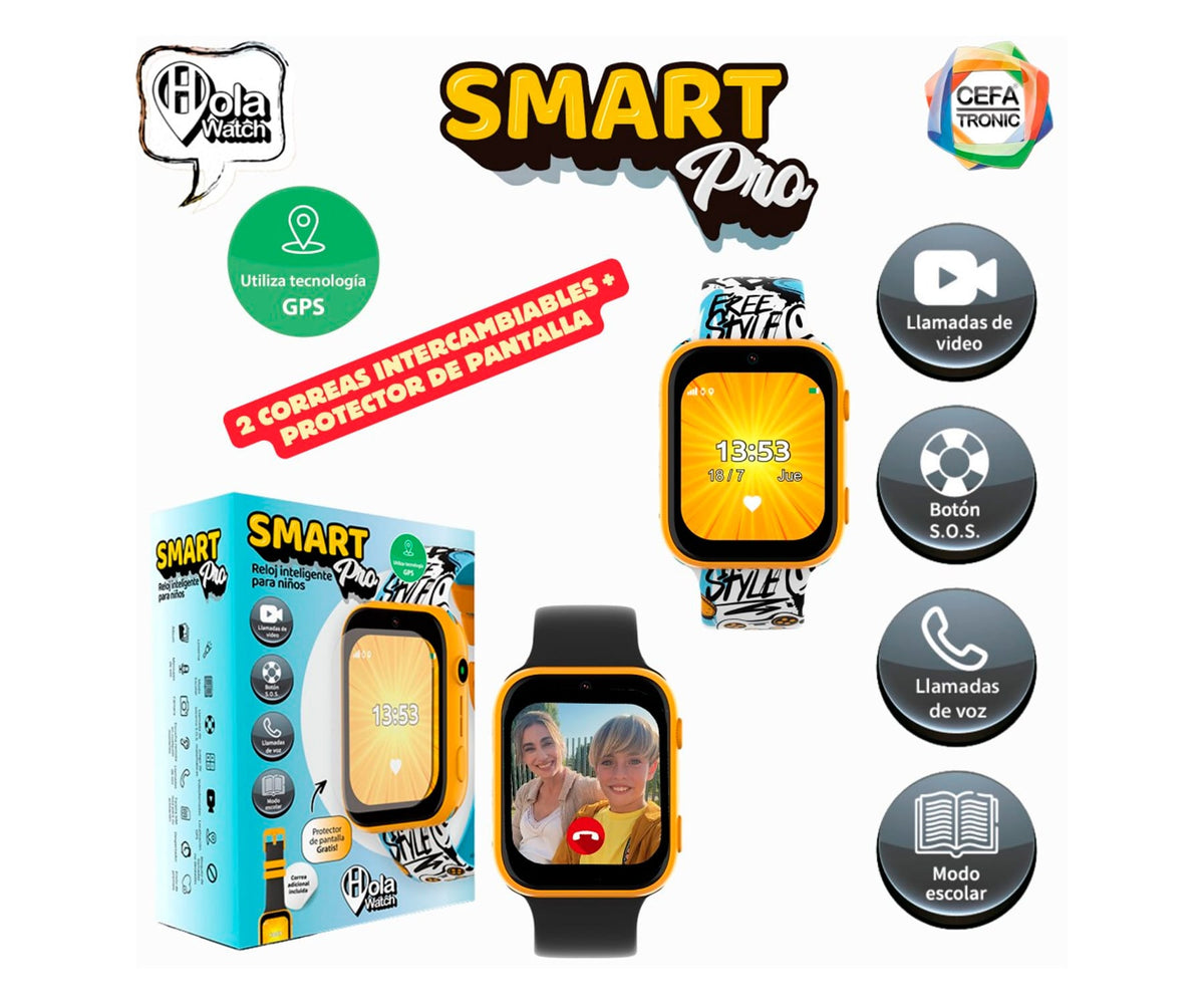 HOLA WATCH SMART PRO NEGRO / SMARTWATCH PARA NIÑOS 1.83" 4G - detalle
