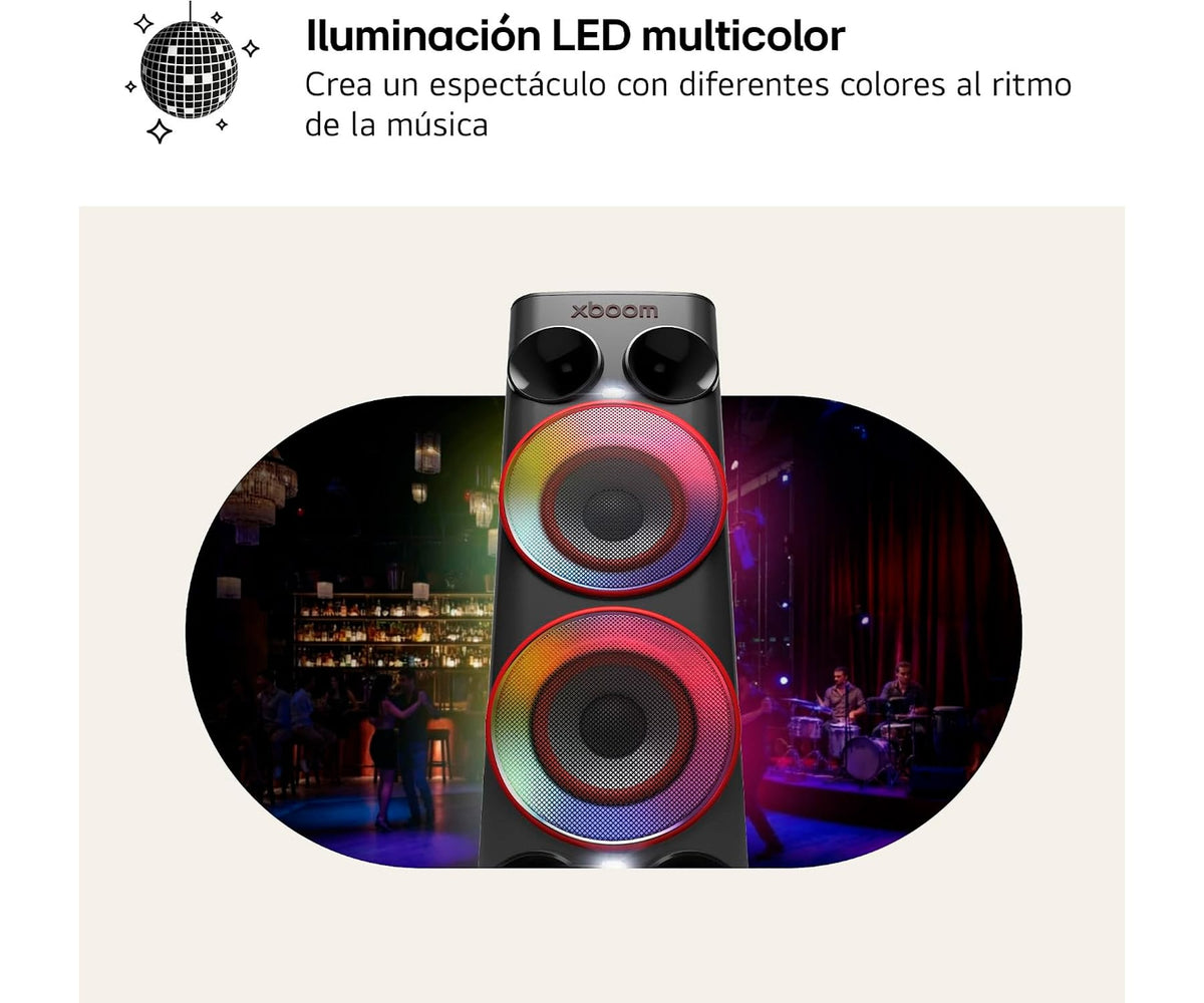 LG XBOOM LA BESTIA POWER 9000 NEGRO / ALTAVOZ GRAN POTENCIA PARA FIESTAS, 440W / AI KARAOKE - detalle