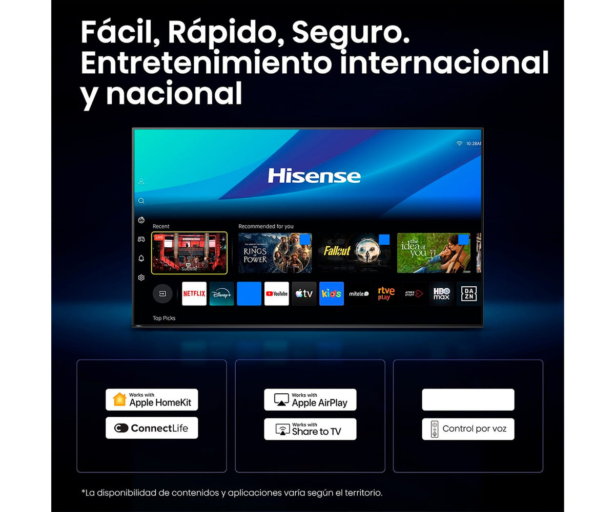 HISENSE 55UR8S / TELEVISOR SMART TV 55" RGB MINILED UHD 4K HDR - detalle