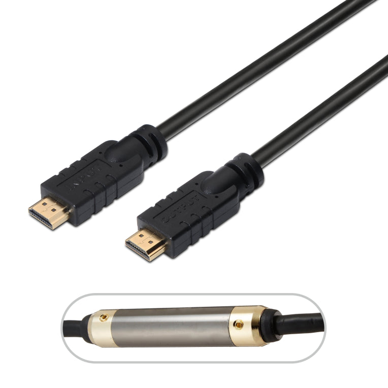 AISENS Cable HDMI V2.0 Premium alta velocidad / HEC 4k@60Hz 18Gbps con repetidor. A/M-A/M. Negro. 25 m