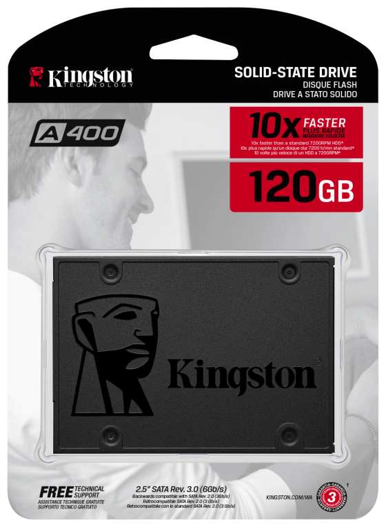 Kingston Technology A400 120 GB 2.5" Serial ATA III TLC - detalle