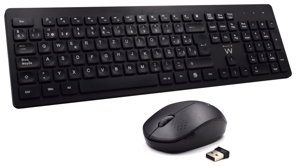 Ewent EW3256 teclado Ratón incluido Universal RF inalámbrico QWERTY Español Negro - detalle