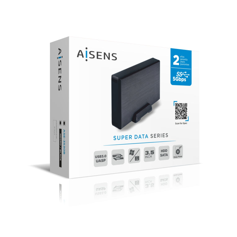 Caixa externa AISENS 3.5" ASE-3530B SATA a USB 3.0/USB 3.1 Gen1. Negra