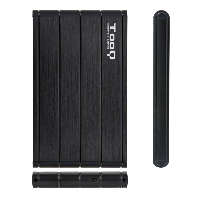 Carcasa para disco duro externo TooQ TQE-2530B, carcasa negra para disco duro (HDD) de 2,5"